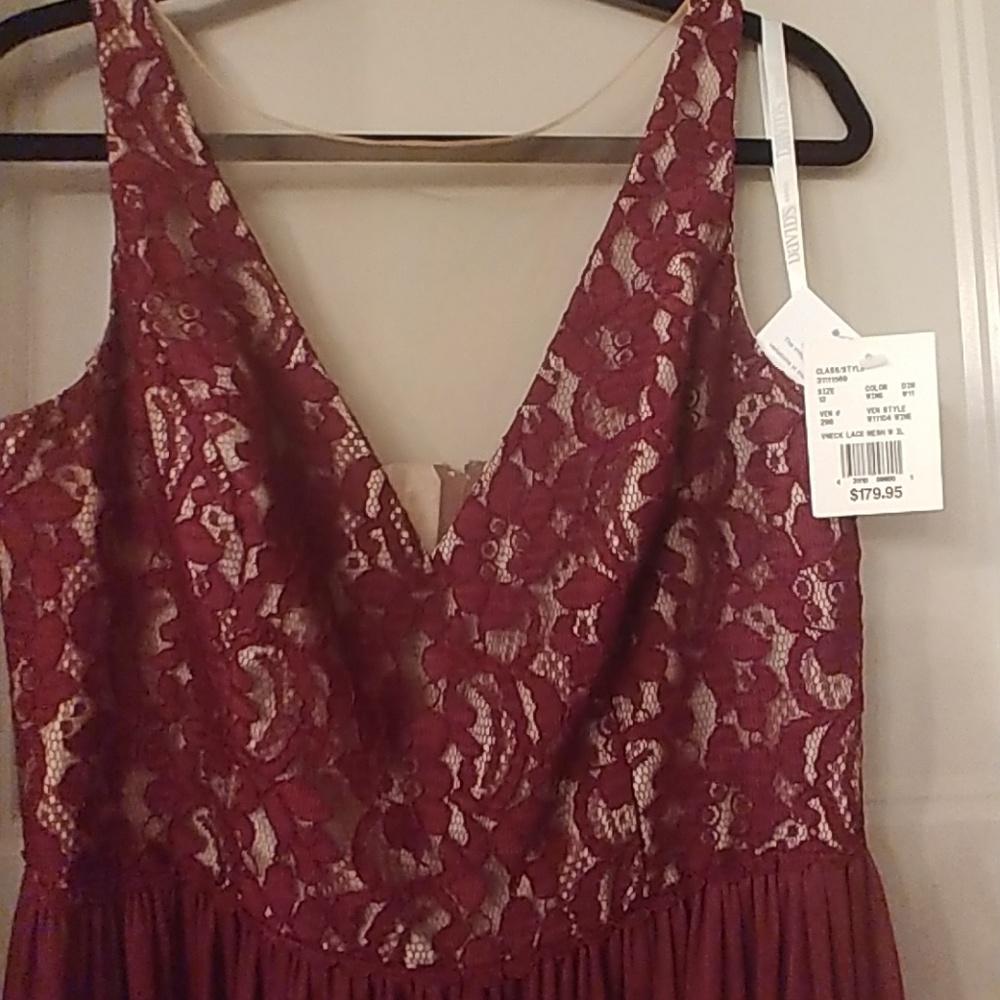 Davids bridal bridesmaid wine color dress